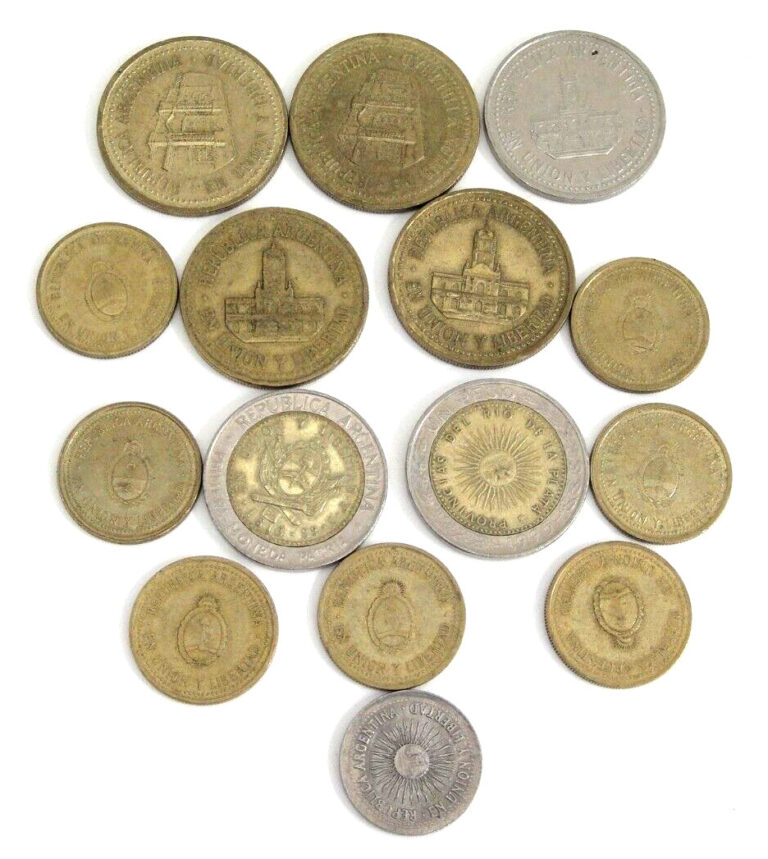 Read more about the article Argentina Coins Lot of 14 Assorted Denominations and Years See Photos