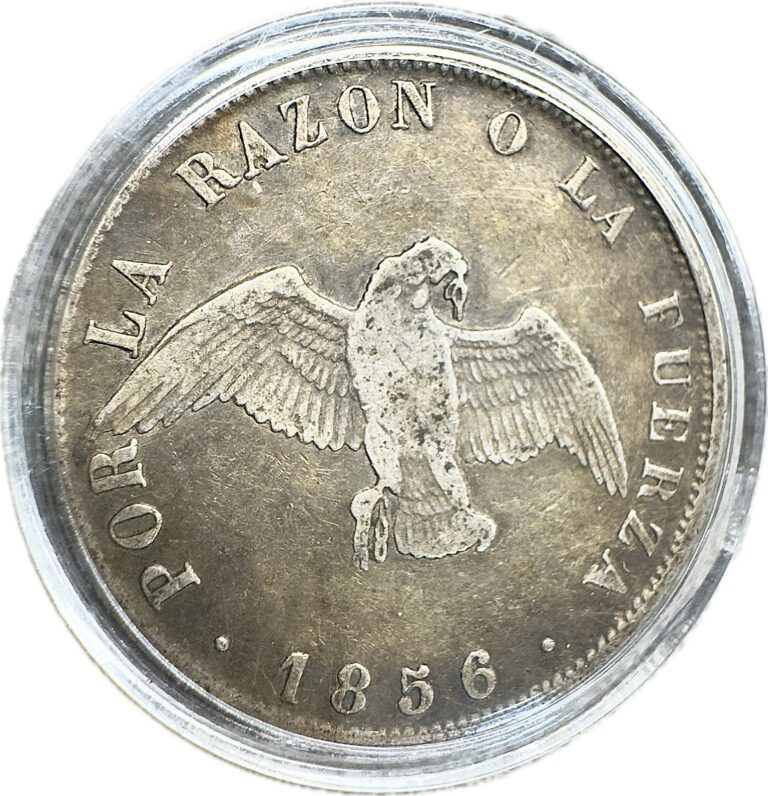 Read more about the article 1856 Chile 50 Centavos Silver Coin – Republica de Chile – Scarce Early Issue