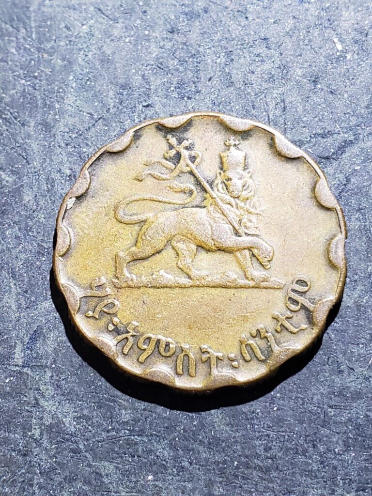 Read more about the article 1936 (1944) Ethiopia 25 Santeem Coin  Haile Selassie / Lion of Judah  #aasa