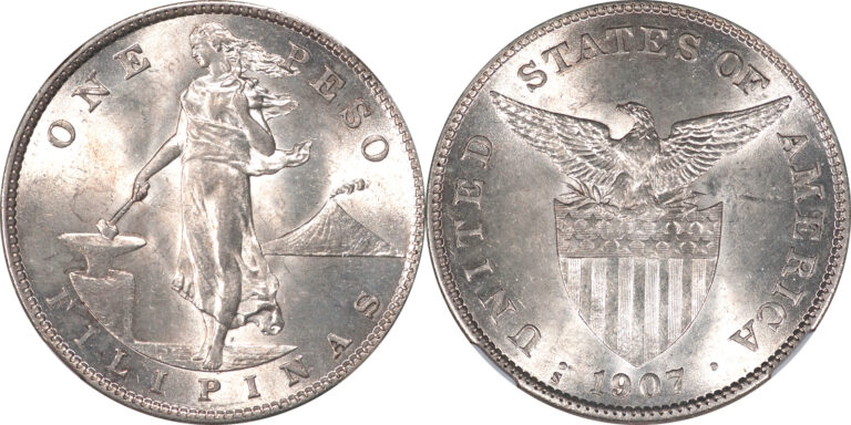 Read more about the article USA Philippines 1907-S Silver Peso NGC MS-63