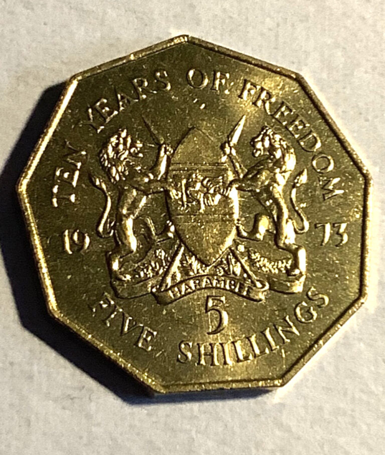 Read more about the article 1973 KENYA 5 SHILLING COIN KM16 AU – UNC