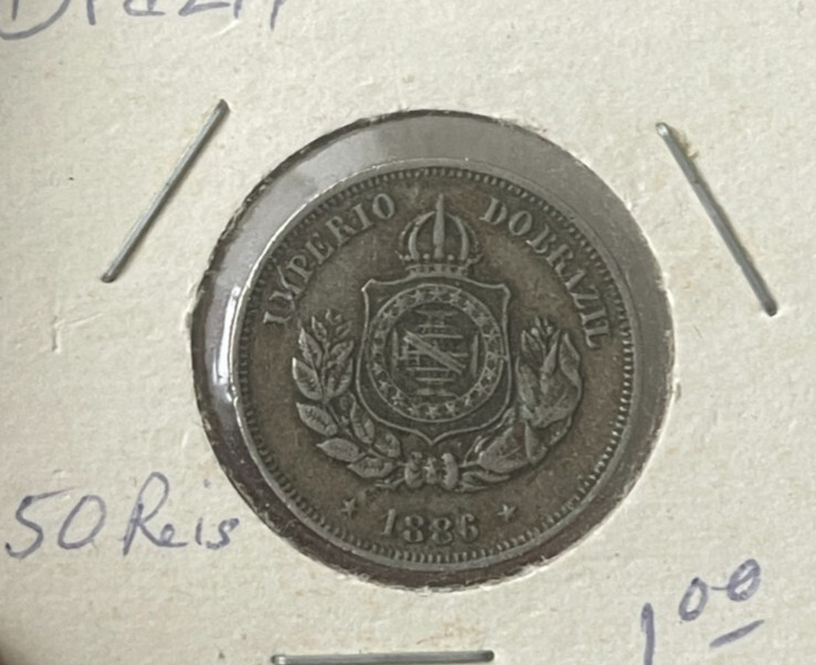 Read more about the article 1886 Brazil 50 Reis L2