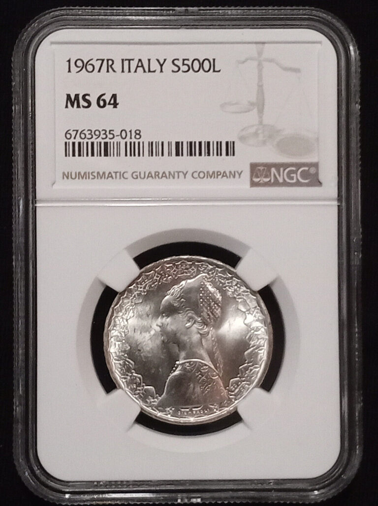 Read more about the article **NGC MS64** 1967 ITALY 500 Lire   km#98 – Silver coin