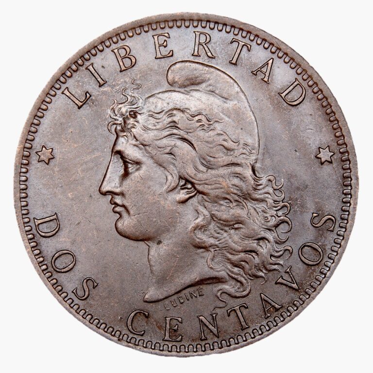 Read more about the article 1882 Argentina 2 Dos Centavos. Key Date! Mintage Only 87 502. Patria Libertad
