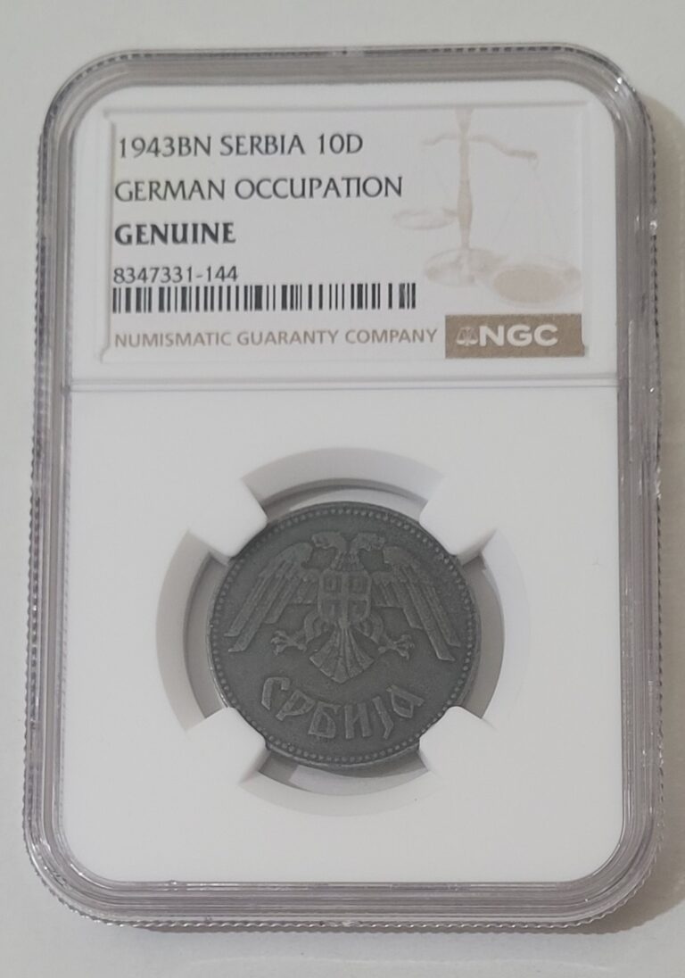 Read more about the article Rare 1943BN Serbia 10D German Occupation (NGC Genuine)