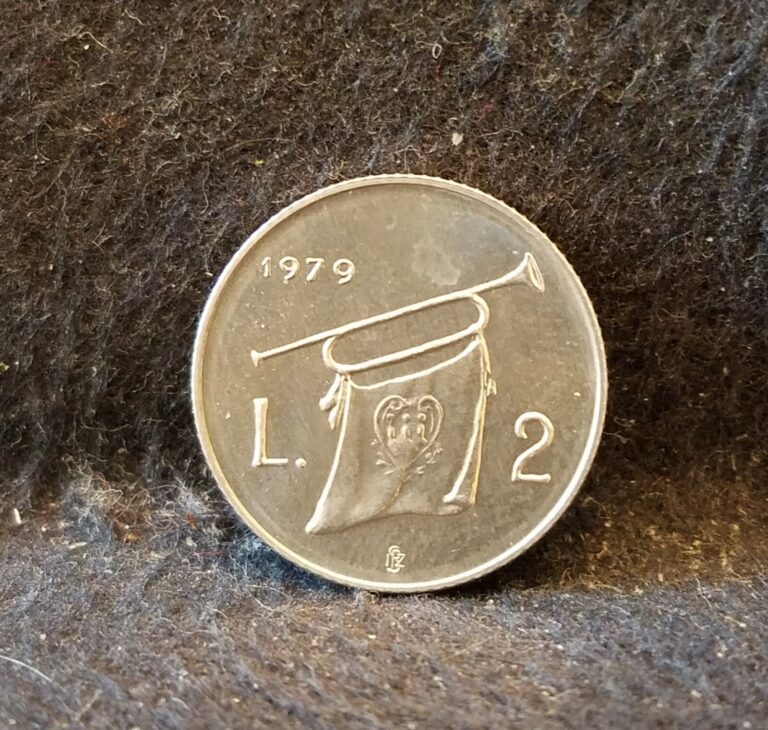 Read more about the article 1979 San Marino Republic 2 lire  Symbols series – Trumpet  BU  KM-90