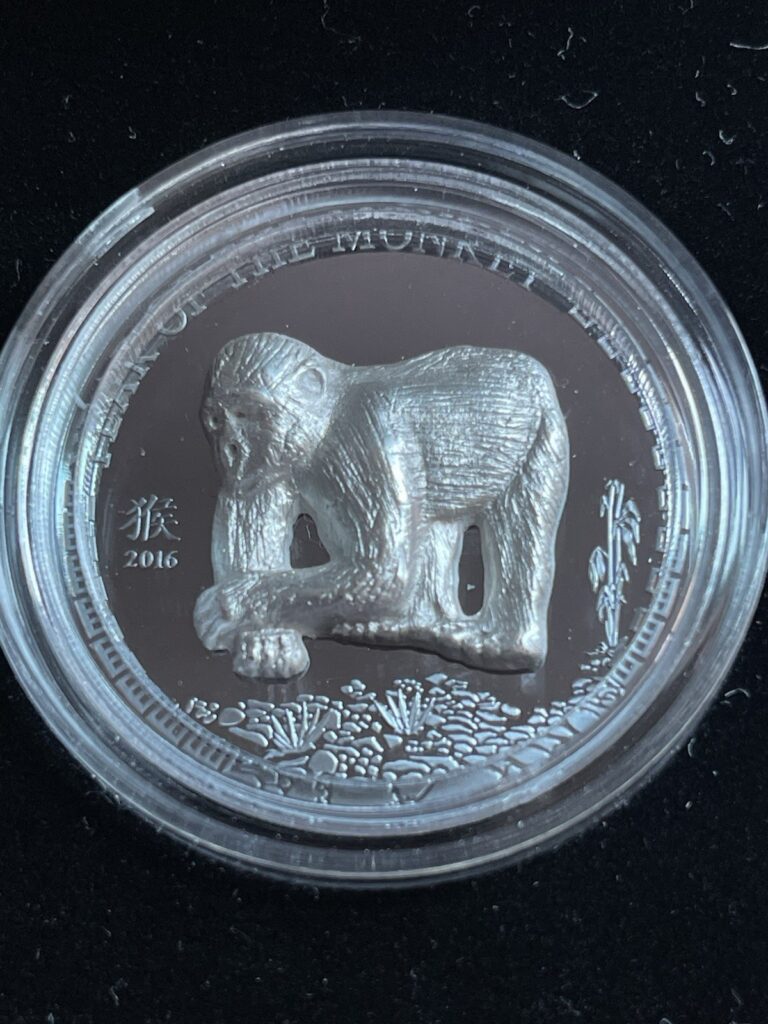 Read more about the article Mongolia 2016 Year of Monkey 500 Togrog Carved UHR Black Proof Silver Coin.