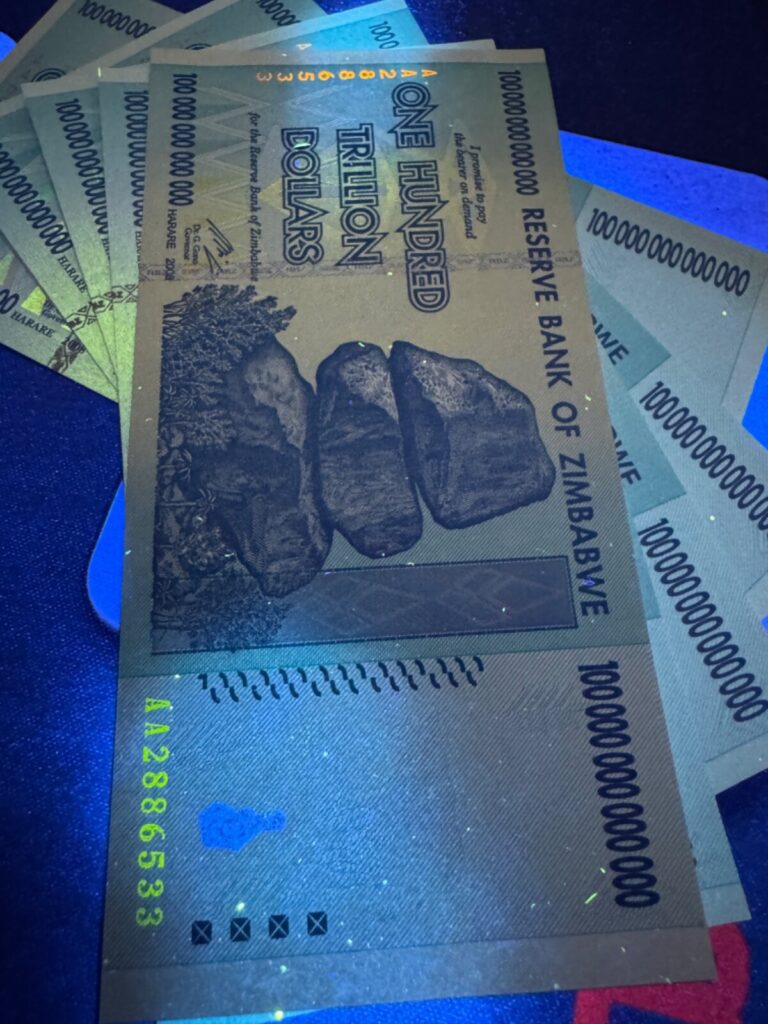 Read more about the article Authentic Zimbabwe 100 Trillion Dollars Banknote  PRISTINE Currency AA/2008  P91