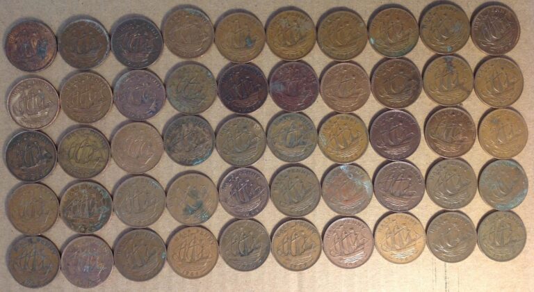 Read more about the article Lot 50 Bronze Great Britain UK Half Penny Halfpenny Coins Elizabeth II 1953-1967