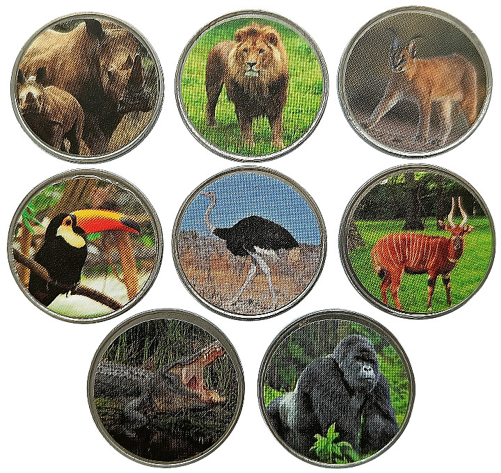 Read more about the article BENIN – SET OF 8 COINS 8 x 50 FRANCS CFA 2018 – AFRICAN ANIMALS – COLOURED