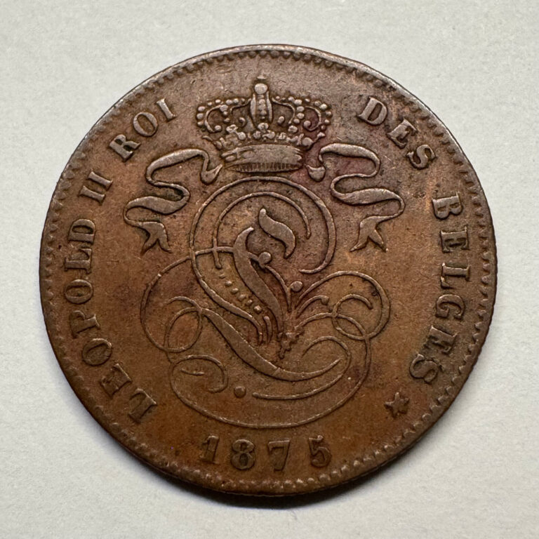 Read more about the article 1875 Belgium 2 Centimes – Beautiful Coin – #B-084