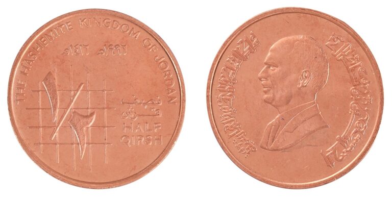 Read more about the article Jordan 1/2 Qirsh  1996 (AH1416)  KM #60  Mint