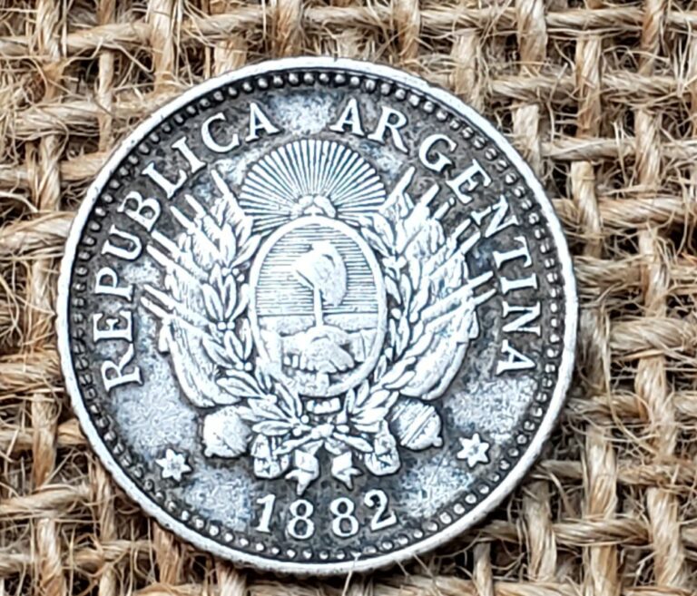 Read more about the article 1882 Argentina Silver 10 Centavos VF