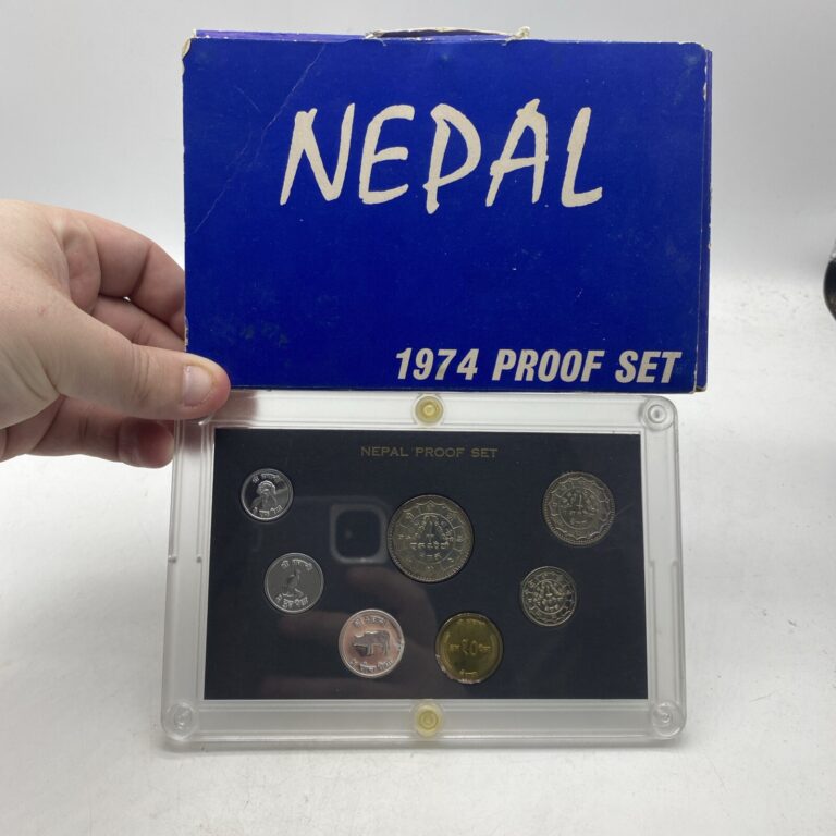 Read more about the article 1974 NEPAL PROOF SET OF 7 COINS With Original Cover – Nice 11