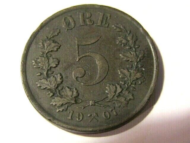 Read more about the article Norway 1907 5 Ore Old Coin