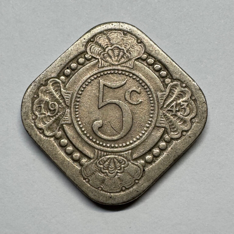 Read more about the article 1943 Netherlands 5 Cents – Beautiful Coin – #B-083