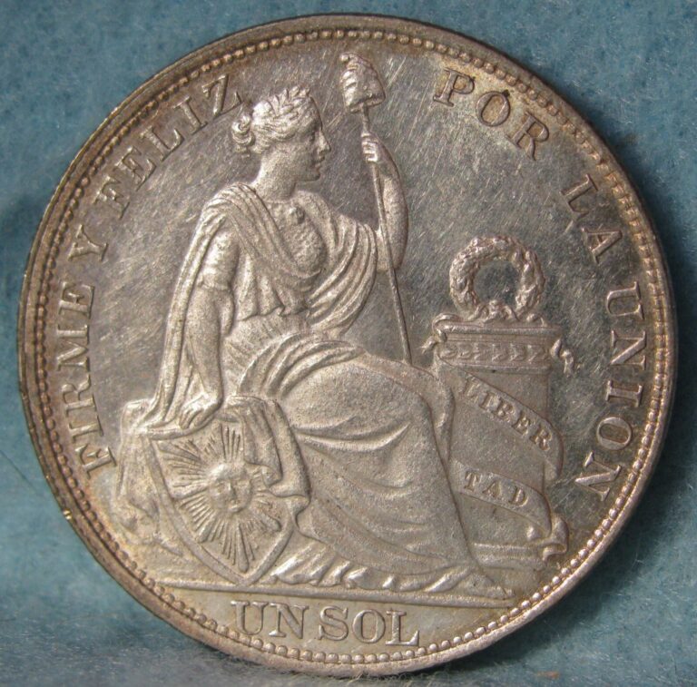 Read more about the article 1895-TF Peru 1 Sol Large Size World Silver Coin / Crown Ch Uncirculated #626
