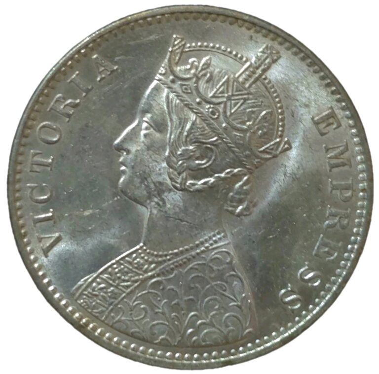Read more about the article Lustrous British India Victoria Silver Rupee 1901 C Calcutta Mint High Grade HL2
