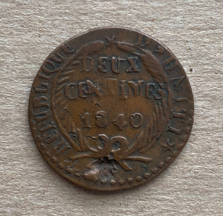 Read more about the article Haiti  2 Centimes  1840 AN37  KM#A22