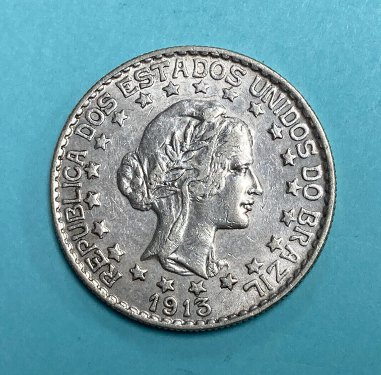Read more about the article 1913 Brazil 2 000 Reis ~ Brasil World Large Silver Coin ~ Better Grade