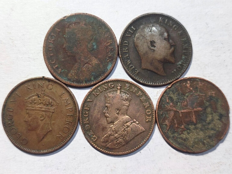 Read more about the article EAST INDIA   BRITISH INDIA QUARTER ANNA 5 OLD COINS – GEORGE  VICTORIA  EDWARD