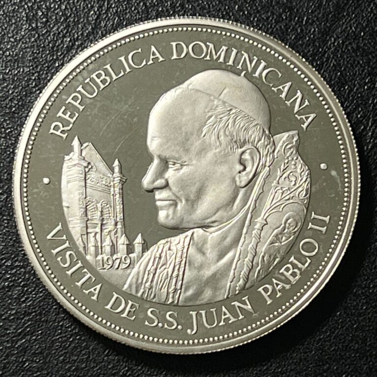 Read more about the article Dominican Republic 1979 Silver 25 Pesos PROOF Pope John Paul II’s Visit