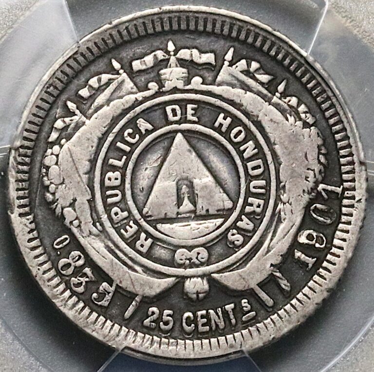 Read more about the article 1901/801 PCGS VF 30 Honduras 25 Centavos Stg Lib Coin 54k POP 1/0 (23012601C)