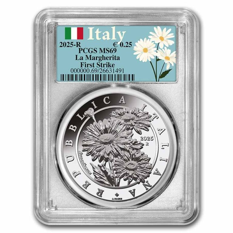 Read more about the article 2025 Italy 1 oz Silver Flora and Fauna – The Daisy MS-69 PCGS (FS)