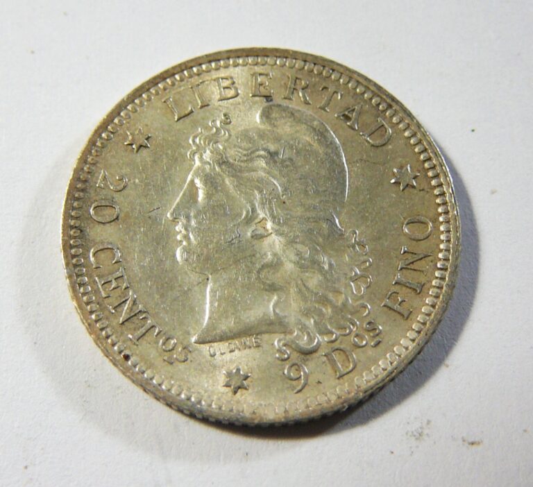 Read more about the article 1882 Argentina 20 Centavos Silver Coin High Grade