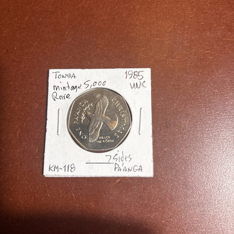Read more about the article Rare 5K Mintage Polynesia Tonga 1 Pa’anga 1985 Peace Christmas 50p Type Dove