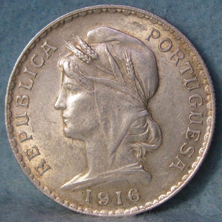 Read more about the article 1916 Portugal 1 Escudo Large Size Crown World Silver Coin High Grade #586