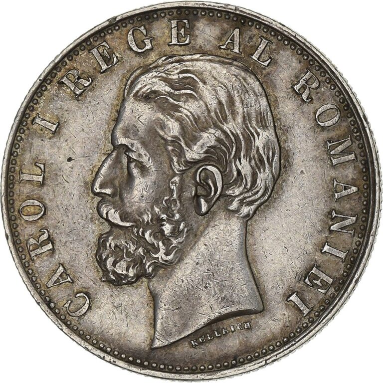Read more about the article [#1201677] Romania  Carol I  5 Lei  1881  Bucharest  Silver  AU  KM:16