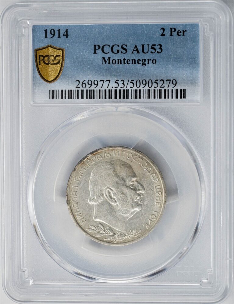 Read more about the article 1914 Montenegro 2 Per AU53 PCGS Secure 949777-16