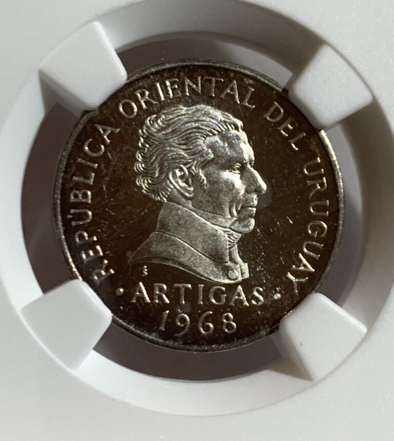 Read more about the article 1968 URUGUAY  PATTERN 10 PESO SILVER COIN NGC PF63