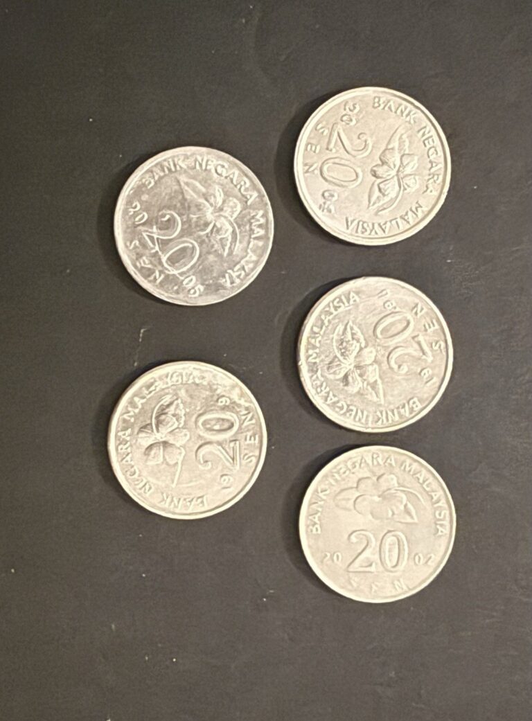 Read more about the article 5 Malaysia 20 Sen Coins World Money Mixed Years Lot