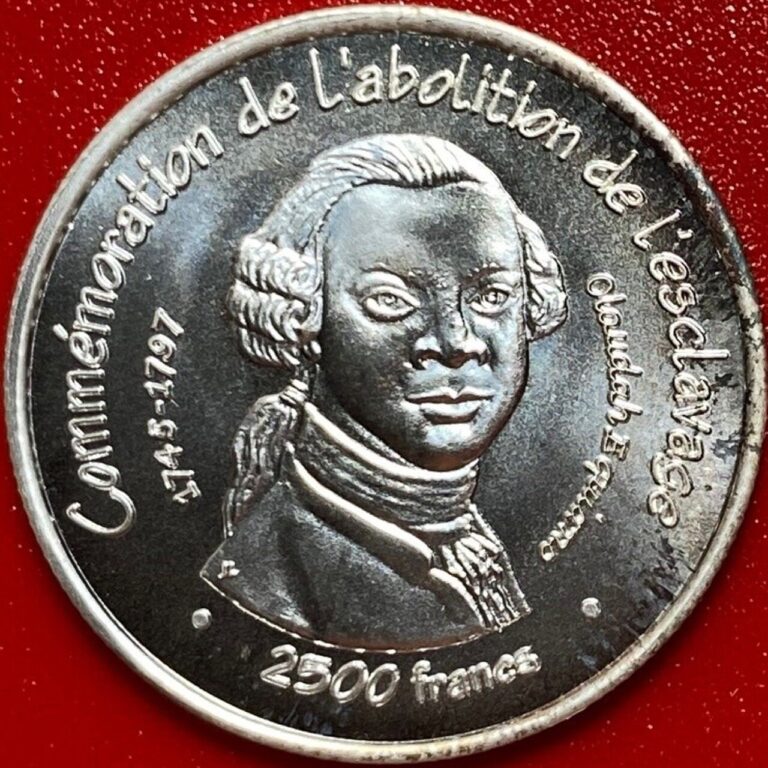 Read more about the article 2007 BENIN 2500 FRANCS ESSAI SILVER BU SLAVERY ABOLITION RARE LOW MINT=850 COINS