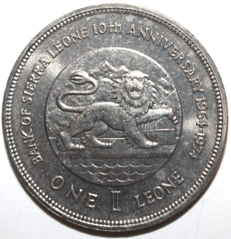 Read more about the article Sierra Leone 1 Leone Coin 1974 KM# 26 Africa 10th Anniversary of Bank One