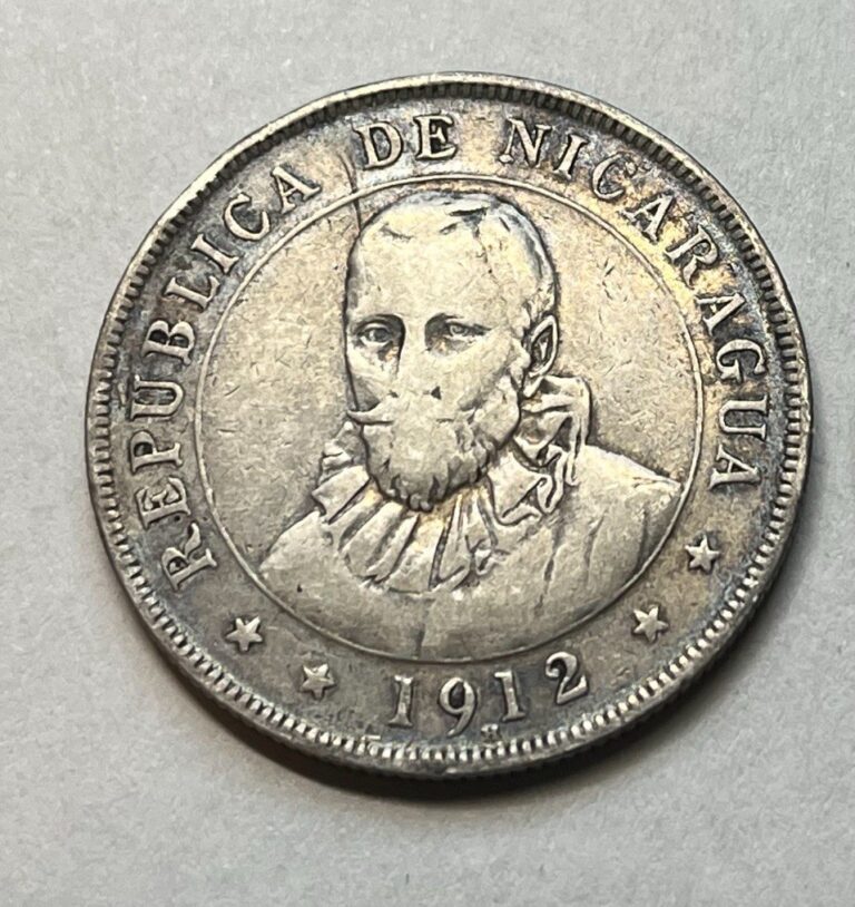 Read more about the article 1912-H Nicaragua 50 Centavos  SILVER 0.800