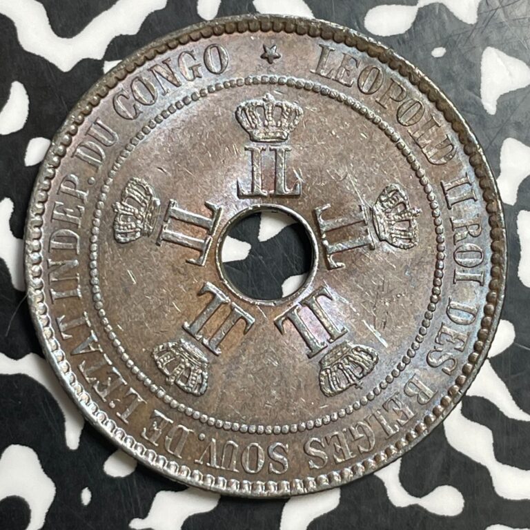 Read more about the article 1888 Belgian Congo 10 Centimes Lot#T2991 High Grade! Beautiful!