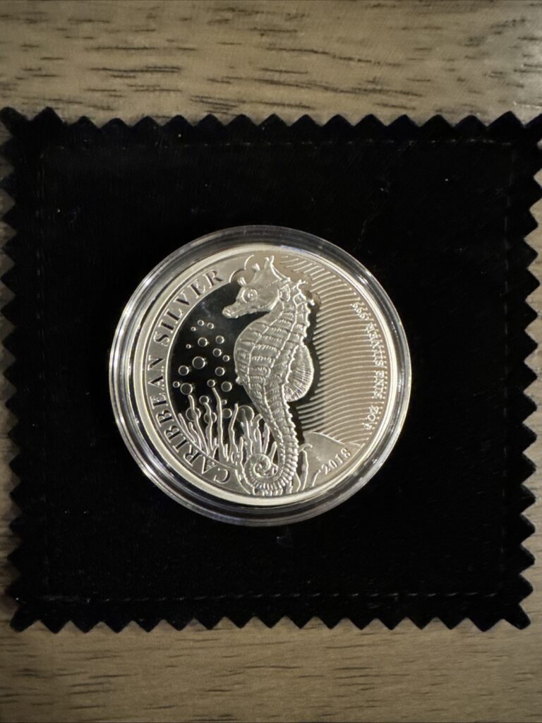 Read more about the article 2018 Barbados 1 Oz. Silver Sea Horse Coin BU – Limited  1st Edition In Capsule🔥