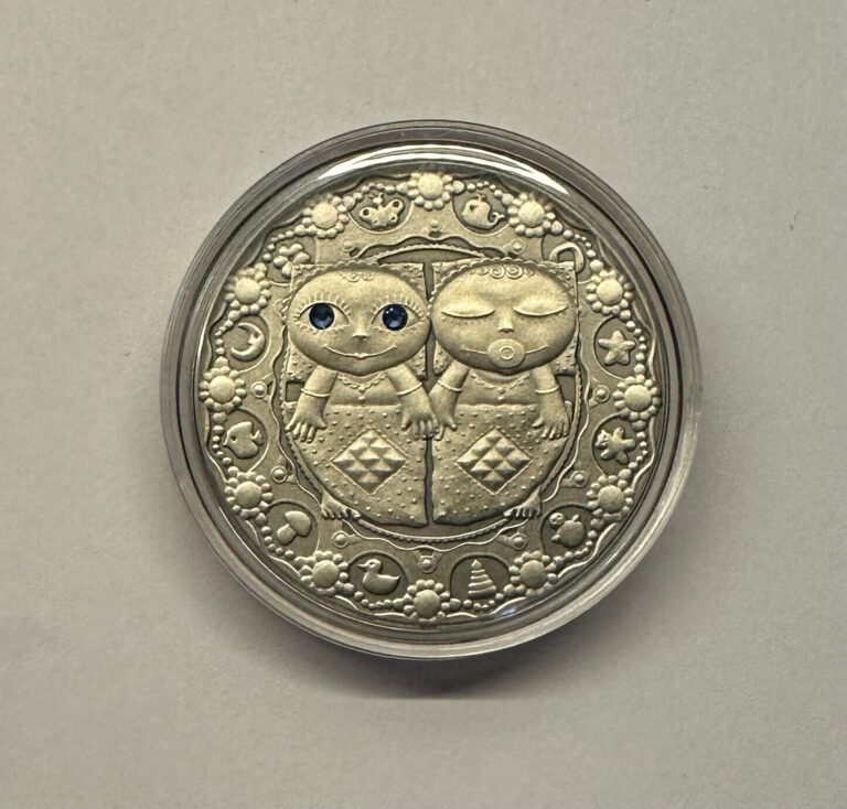 Read more about the article 20 RUBLES 2009 BELARUS SIGNS OF THE ZODIAC GEMINI SILVER UNC