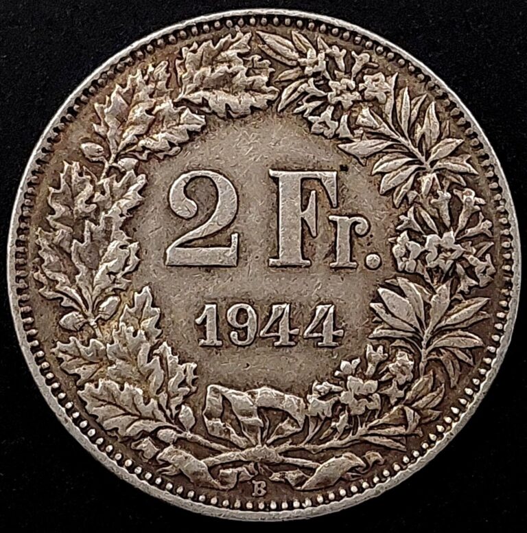 Read more about the article 1944 B Switzerland Two Francs silver coin!