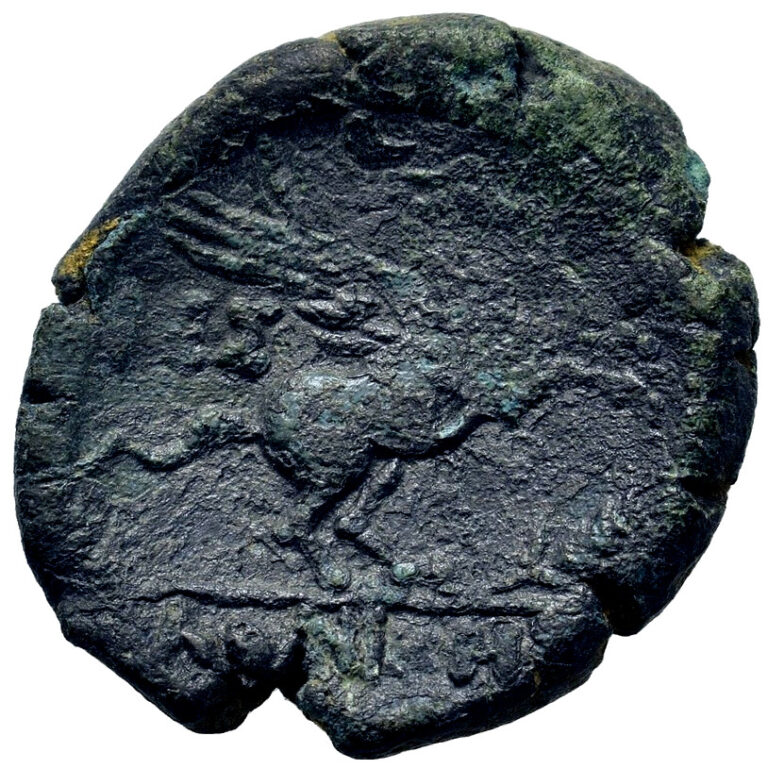Read more about the article *Rare* Macedon  Thessalonica  (187-168/7 BC. Æ 21mm). Pegasos and Dionysos. a2715