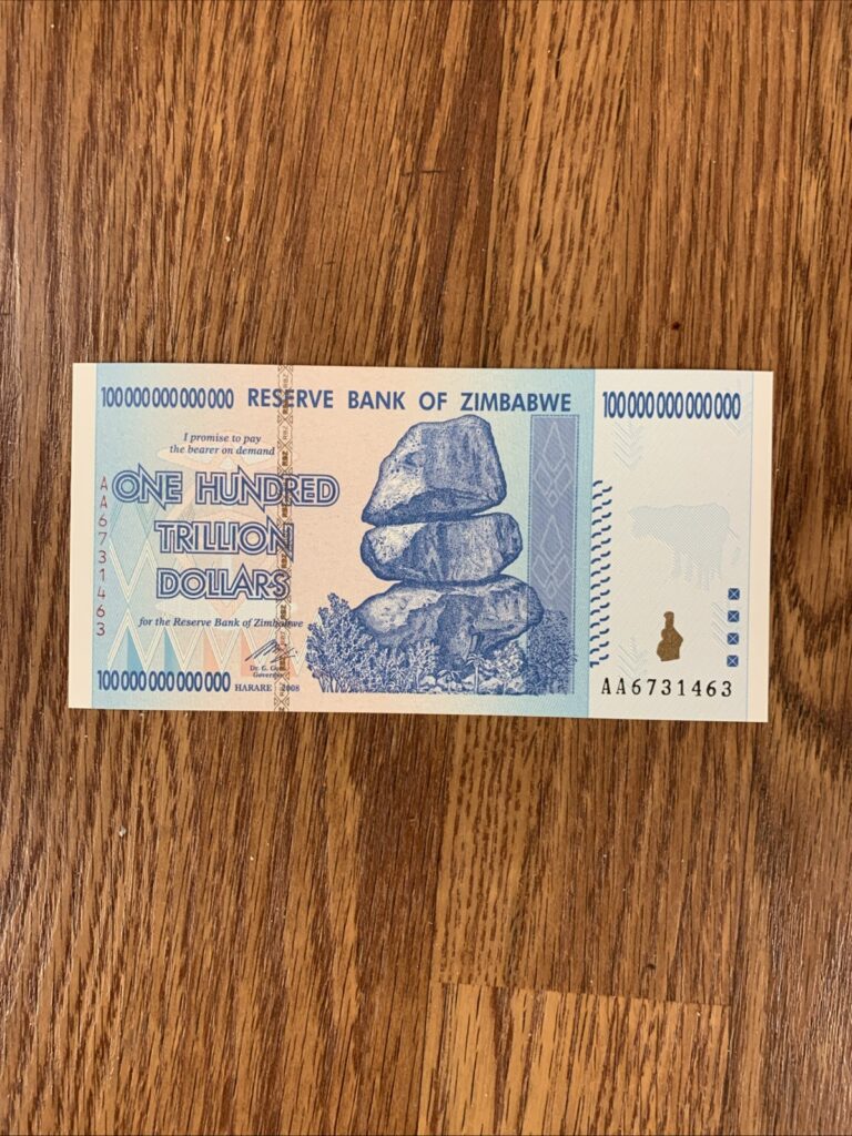 Read more about the article 100 Trillion Zimbabwe Banknotes 2008 AA Series uncirculated