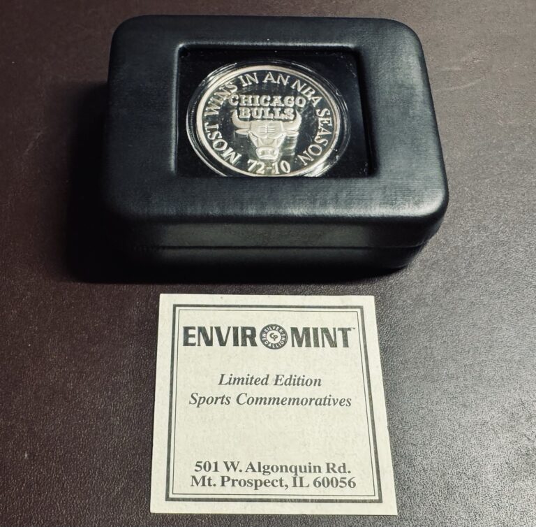 Read more about the article 1996 Chicago Bulls 72-10 Most Wins in an NBA Season 1oz Fine Silver Coin LE 9032