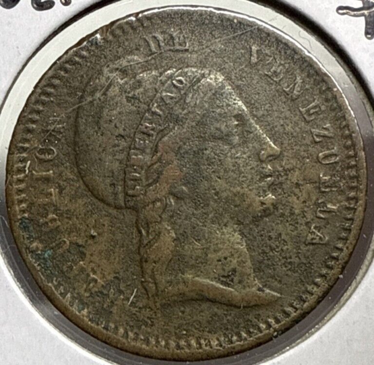 Read more about the article 1852 1/2 Centavo Venezuela Copper Coin Half Cent Very Rare