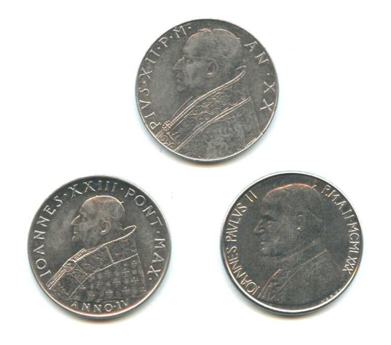 Read more about the article Pope designed Vatican Coins  Lot of (3) Coins  Free Shipping