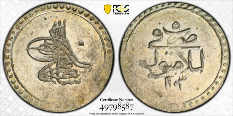 Read more about the article 1203 /5 (1793) TURKEY Silver 5 Para PCGS MS63 UNC
