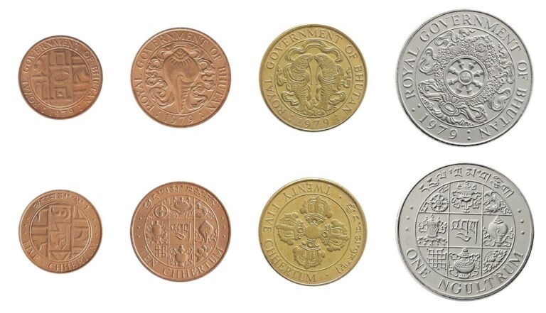 Read more about the article Bhutan 5 Chhertum – 1 Ngultrum 4 Pieces Set  1979  KM #45-49  Mint