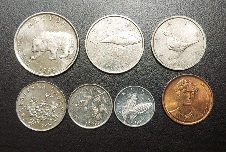 Read more about the article 1990-2003 CROATIA Lot Set Of 7 Coins 1 2 20 50 Cents 1 2 5 Kuna